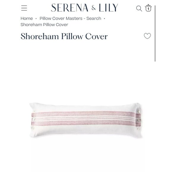 NEW Serena & Lily Shoreham Pillow Cover (14”x40”)-Dusk Red - Picture 3 of 3